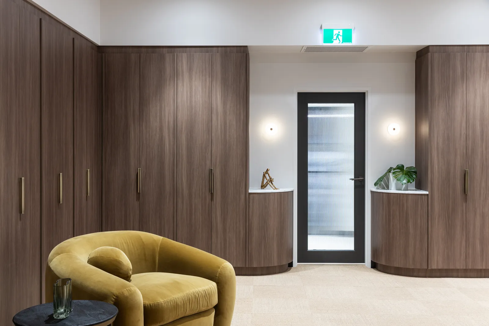 Timber veneer reception joinery and cabinetry by VBP Interiors